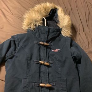 Hollister fur coat jacket (detachable hood)